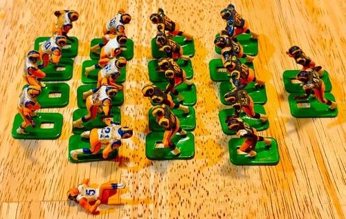 Vintage Tudor NFL Electric Football LA Rams Lot 22 Players White Blue Jerseys