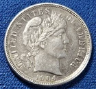 1904 S Barber Silver Dime. Better Date, Very Nice Condition!