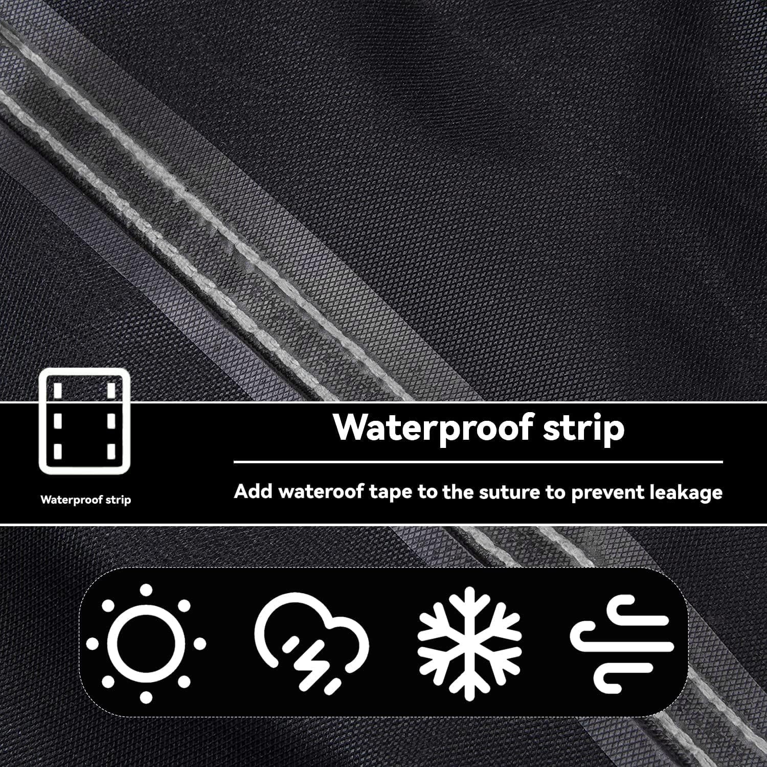 Heavy Duty Waterproof Outdoor Table Cover for 46" Utility Cart - Black