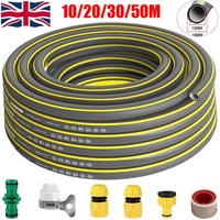 10-50M Garden Hose Pipe Reinforced Braided PVC Gardening Watering Hosepipe Reel