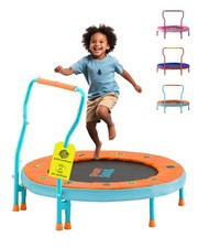 SPORTSOUL Mini Trampoline for Kids 3-6 with Super Safe Foam Orange Sky Blue