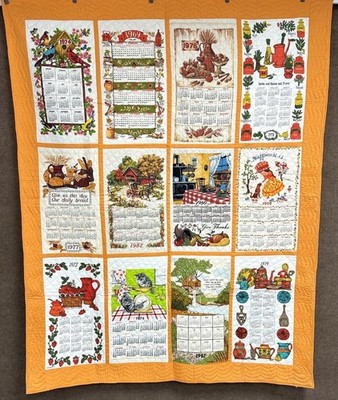 Retro! Vintage Calendar Tea Towel QUILT Cheddar Berk's County PA