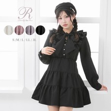 Weekend Sale Target Double Frill Bow Tie Ribbon Dress Jirai New