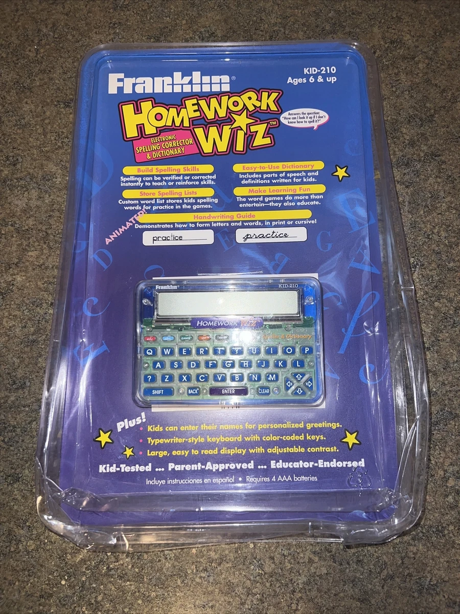 Franklin Homework Wiz KID 210 Spelling Corrector Dictionary-Vintage &amp;  NEW | eBay
