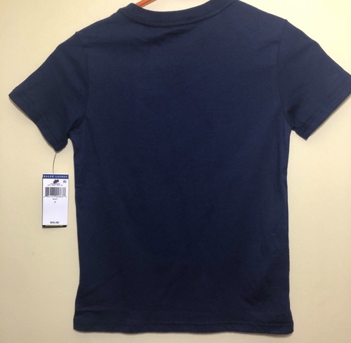 Ralph Lauren Kids Boys USA Flag TSHIRT Size 7 Cotton Navy Patriotic Distressed - Picture 2 of 9