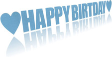 Happy Birthday Banner Party Decorations Felt Light Blue 7ft long 7.5" Hight
