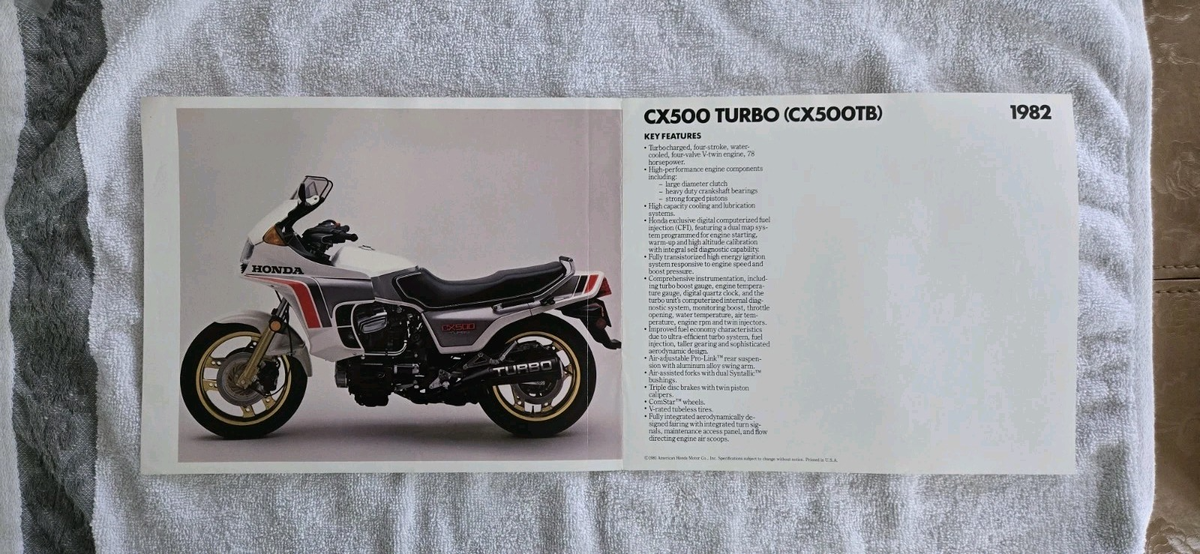 1982 HONDA CX500 TURBO CX500TB RARE SALES BROCHURE HRC VINTAGE