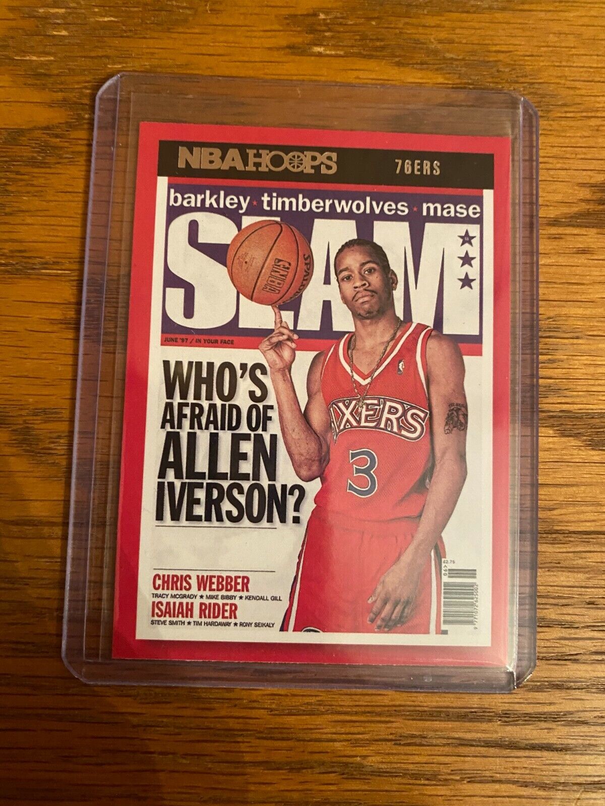 2021-2022 Panini NBA Hoops Allen Iverson SLAM Card Philadelphia