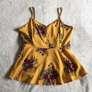 mustard yellow floral top
