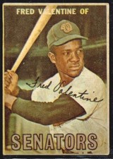 1967 VENEZUELAN BASEBALL WASHINGTON SENATORS FRED VALENTINE CARD #220* RARE
