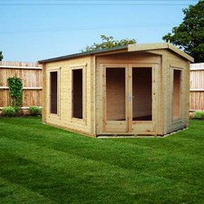 Shire 10x14 Lambridge Corner log cabin 28mm logs