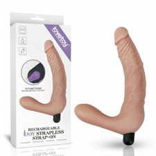 Consolador 8" Doble Punto G Vibrador Suave Flexible Recargable Juguete Sexual