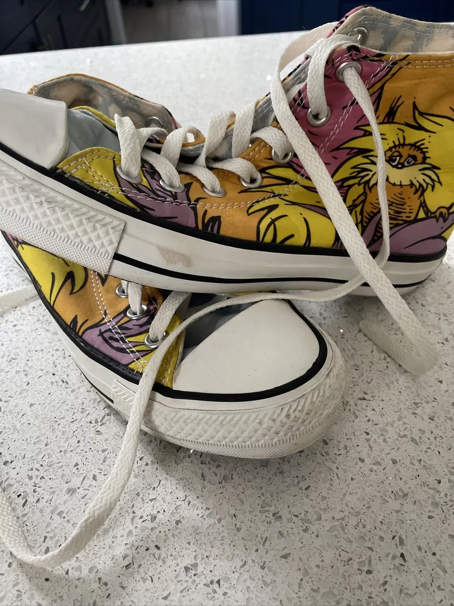 Rare Dr Seuss Lorax Converse High Top All Stars Shoes Mens 3