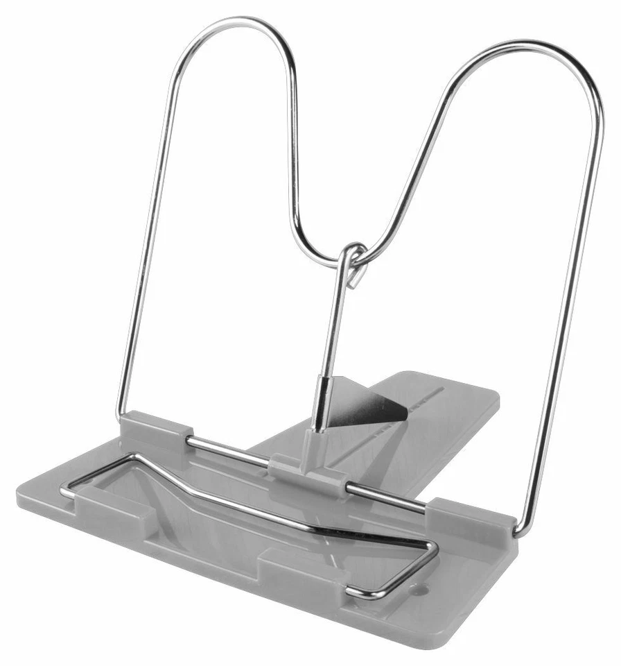 Leseständer / Buchhalter / Buchständer / mit Metallbügel / Farbe: grau