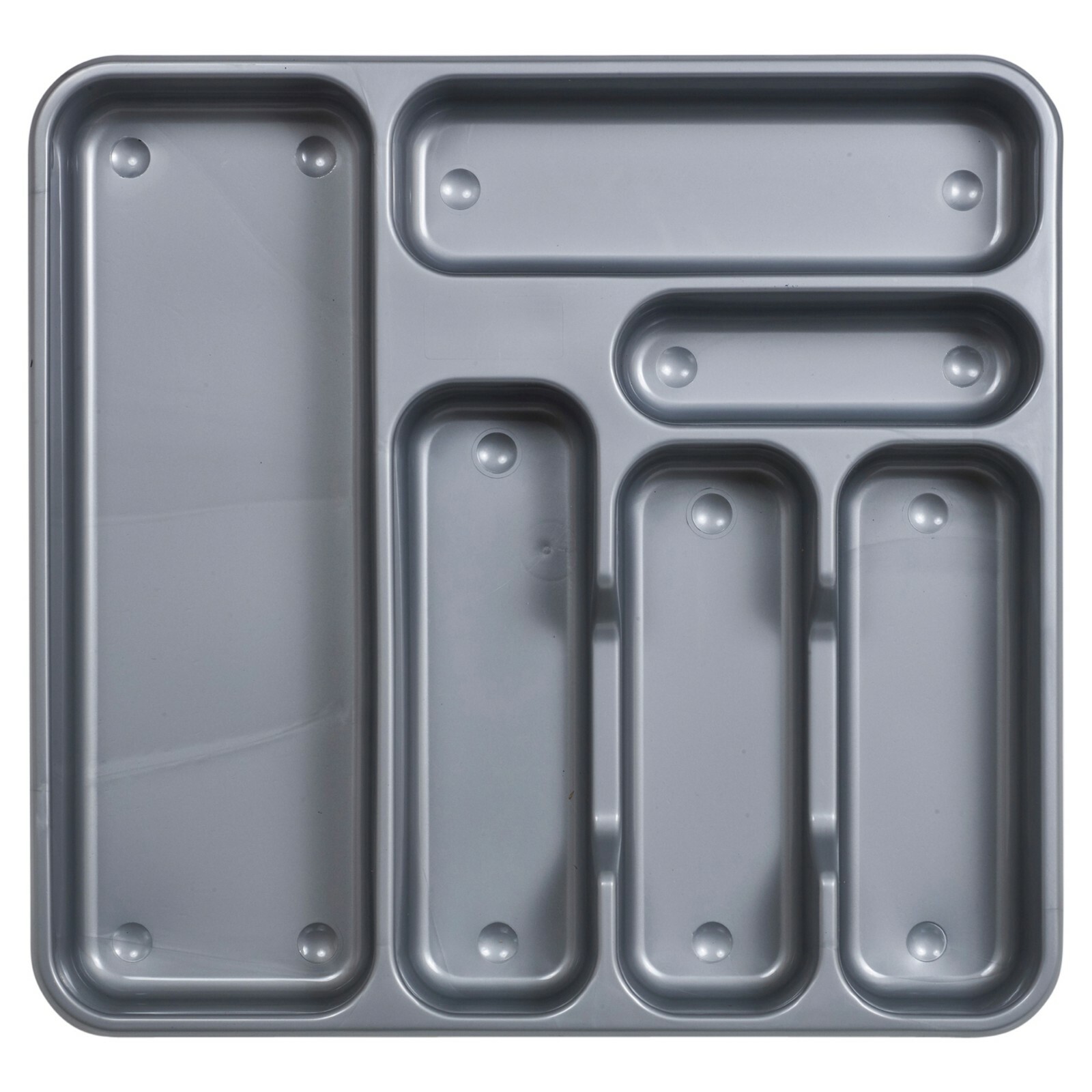 Large 6 Compartment Plastic Cutlery Tray Kitchen Drawer Organiser