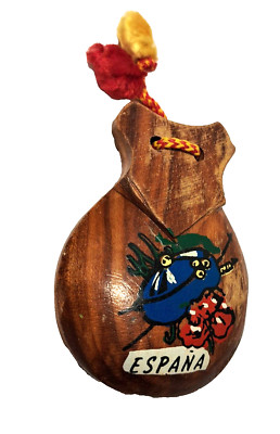 Vintage Castanets Wooden Spain Musical Instrument