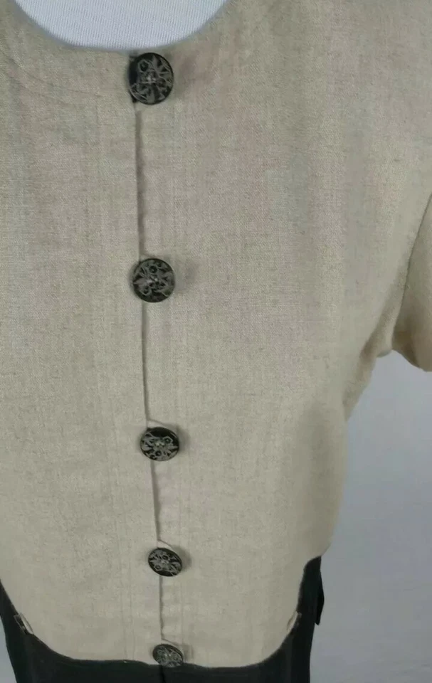 Traje Pantalón John Roberts Mujer Talla 8 Tostado y Negro Mezcla Lino B25 Foto 2 de 4