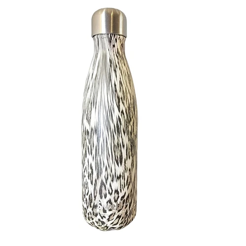S'well Swell Reusable Water Bottle Stainless Steel Leopard Animal Print 17 oz