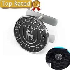 Metal Wolfsburg Edition Germany Car Front Grille Grid Emblem Badge Sticker Black