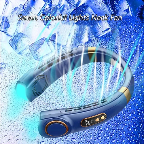 5-Speed Portable Hanging Neck Fan USB Rechargeable Bladeless W/ Cold Plate USA - Picture 14 of 17