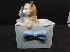 NAO by LLADRO Vintage Gift Kittens in Basket #1080 Glossy Porcelain 1988 Spain 