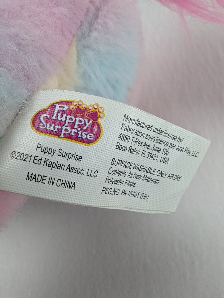 Puppy Surprise Plush Blossom Tie Dyed Stuffed Animal 3 Puppies 2021