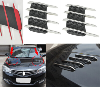 Shark Grilles Car Hood Side Air Flow Fake Vents Modified Fender