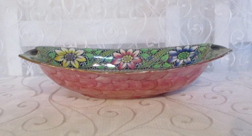 Vintage Maling Lustre Ware Oval Lace Border Dish / Bowl - Picture 2 of 11