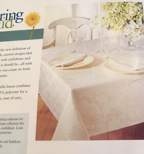 Awesome 60 x 102 oval tablecloth Springmaid Oblong Tablecloth 60 X 102 Ivory New In Package Jacquard Floral Ebay