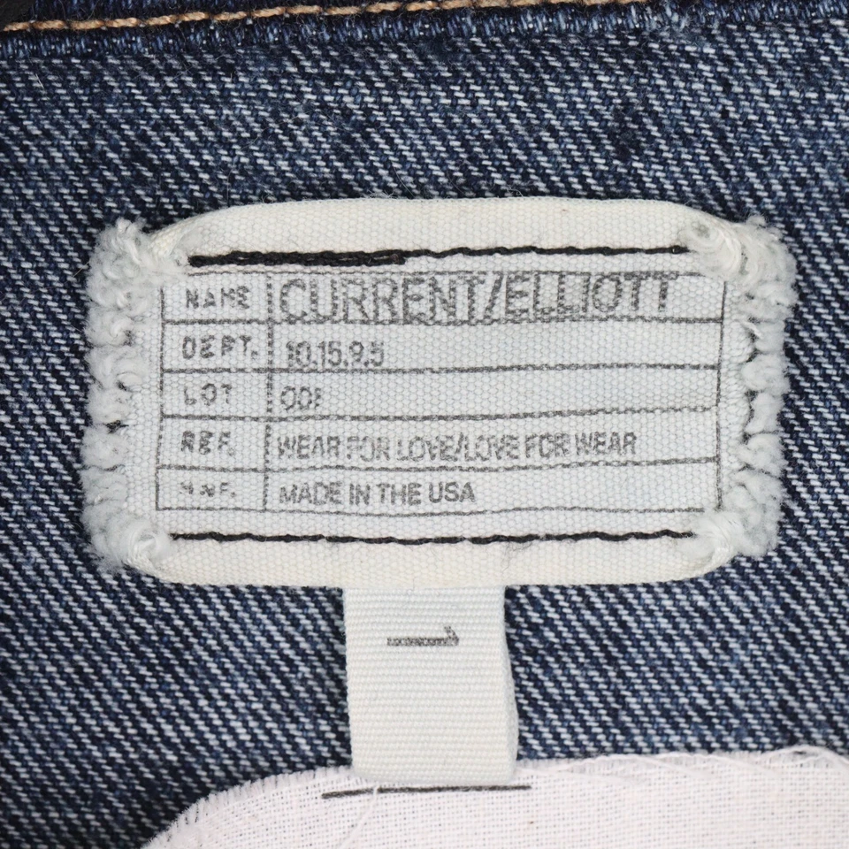 Chaqueta vaquera Current Elliott para mujer talla 1 azul The Snap Jacket Loved Foto 3 de 4