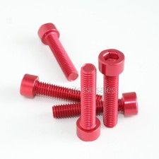 M6 x 30mm Bolts Aluminium Red Bolts M6x30 mm Red Screws M6 Cap Head Bolt 35mm