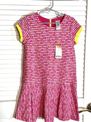 GYMBOREE Girls Dress Pink Diamond Print Ponte Size 6 NWT Back Zipper