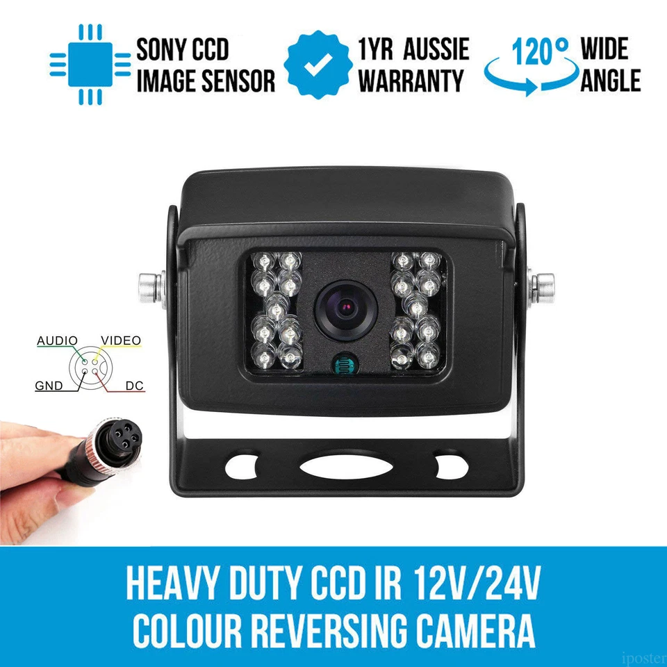 AHD 7" Quad Split Waterproof Screen Monitor Reversing Camera For Boat Forklift - Image 3 of 4