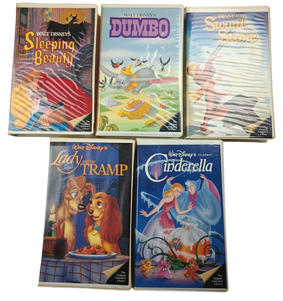 Walt Disney Classics VHS Black Diamond Box  Set Lady Dumbo Sleeping Beauty RARE - Image 2 of 4