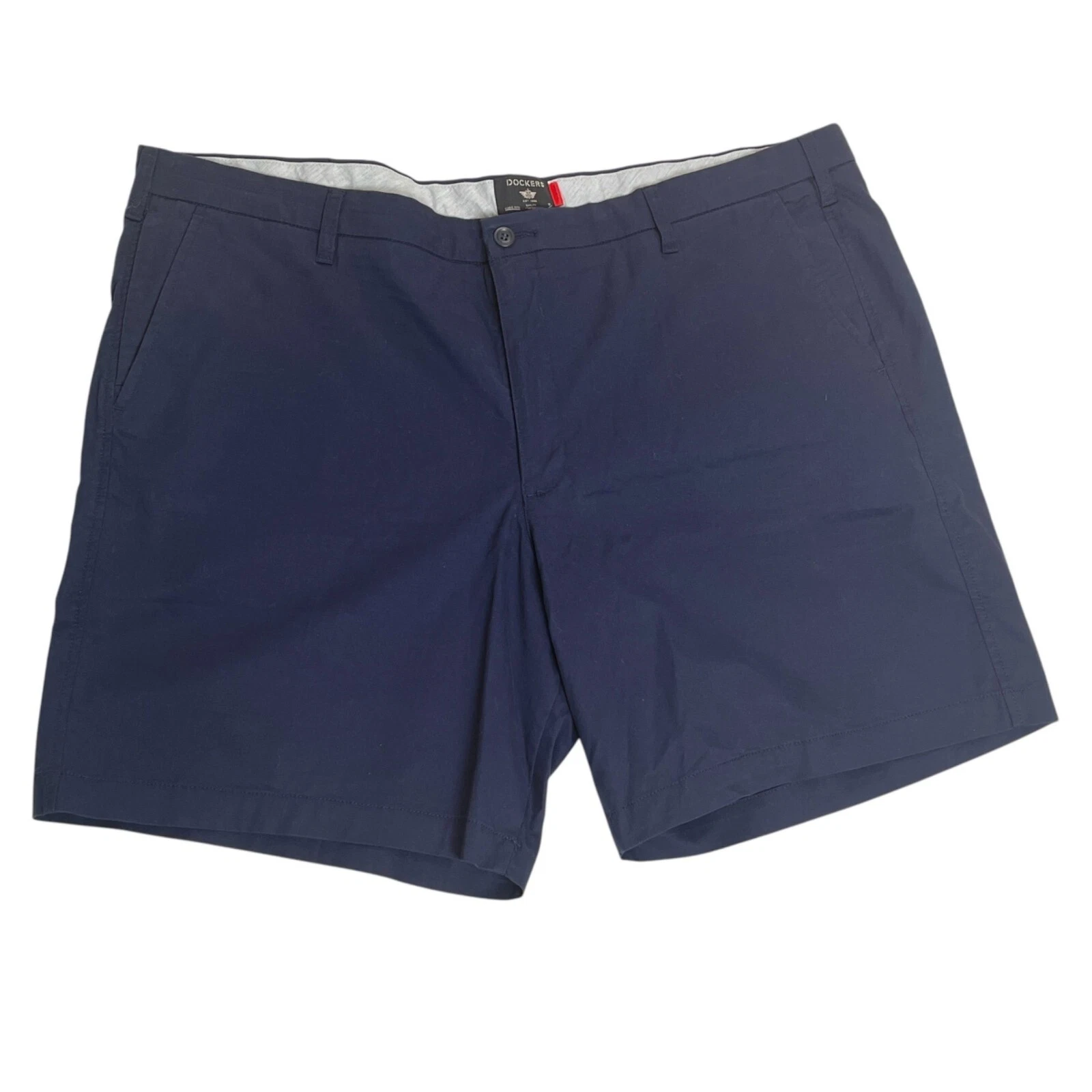 Dockers Shorts Mens Navy Blue Supreme Flex Comfort Size 46 Zip Pockets Casual