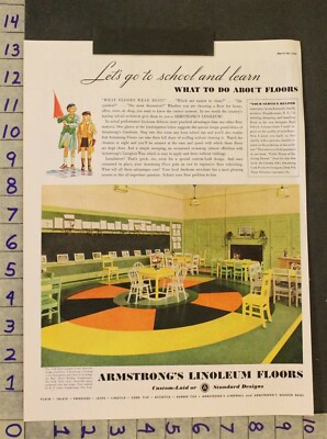 1935 ARCHITECTURE ARMSTRONG LINOLEUM FLOOR ARLINGTON HS POUGHKEEPSIE NY AD SN83