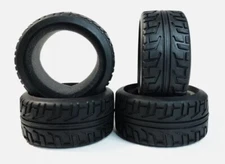 4pcs Soft Natural Rubber Tires Set With Foam for 1/8 RC On Road Cars 40MM 1:8
