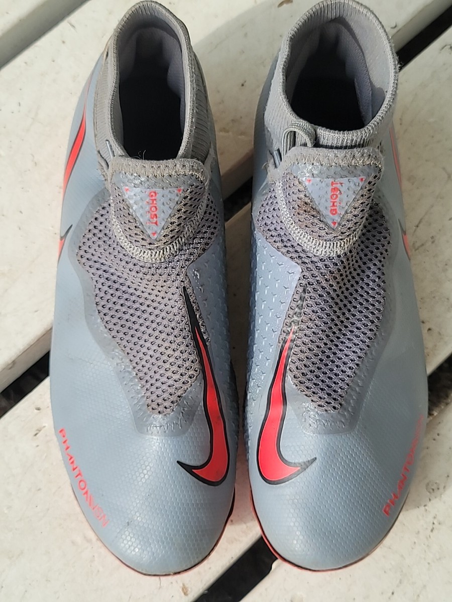 Nike Phantom VSN Ghost Soccer Cleats Grey/Red Men's Size 8.5 GUC