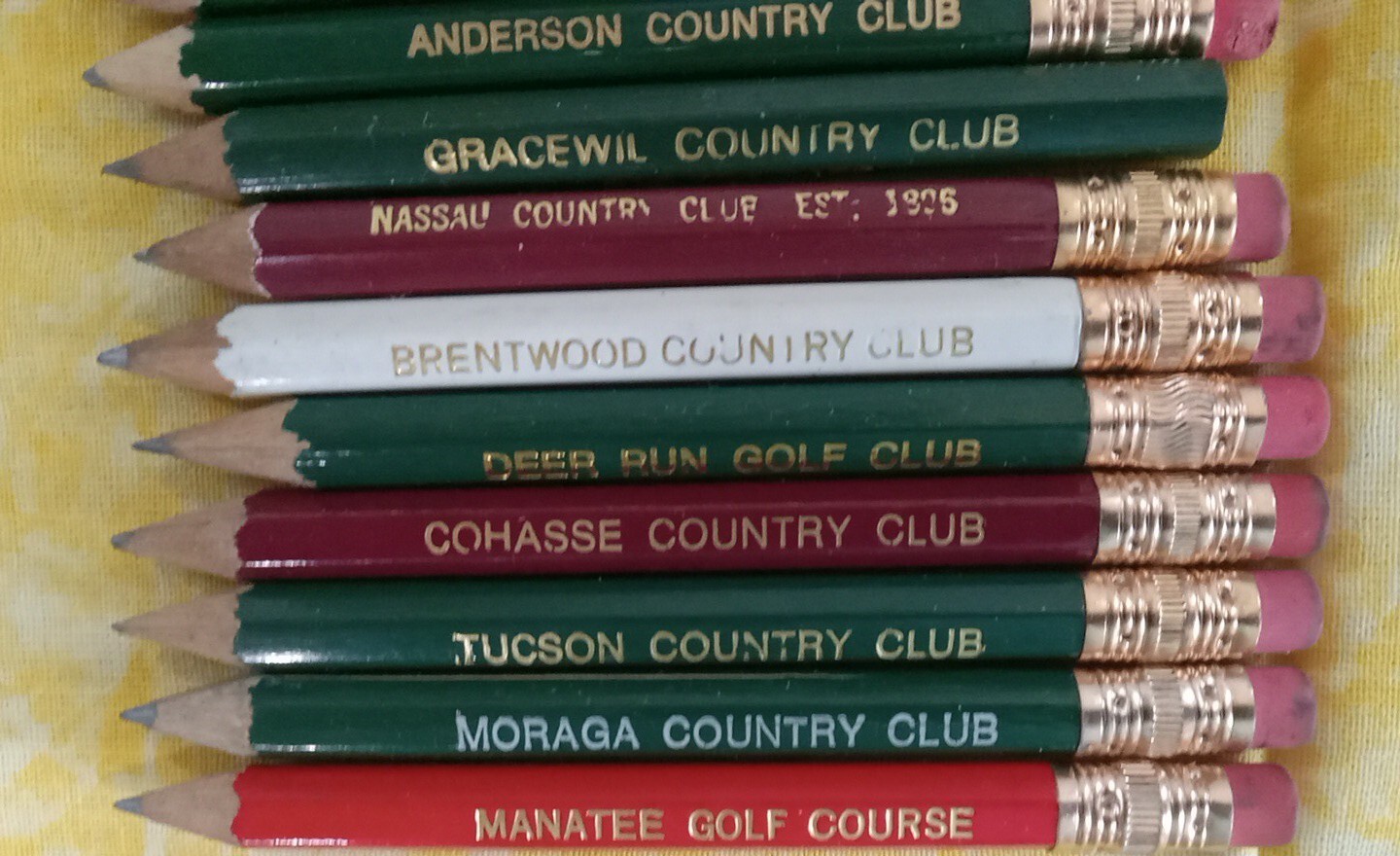 Lot of 16 ASSORTED Country Club Golf Pencils 