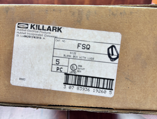 5 Killark Electrolet FSQ Blank Drill Tap Shallow Cast Device Box Aluminum 1-Gang - Picture 3 of 3