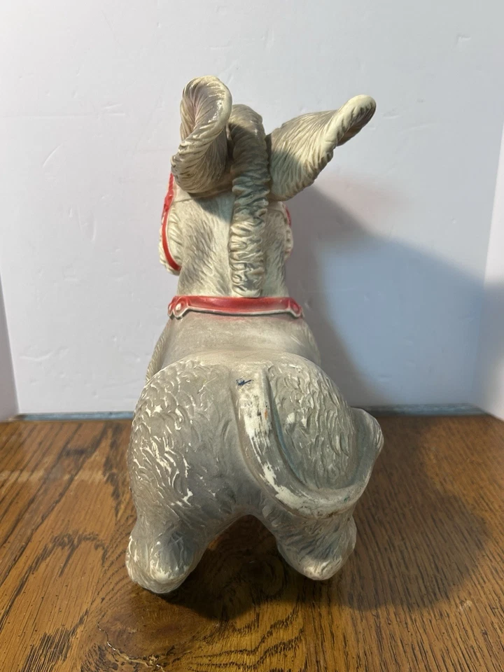 Burro de juguete de goma JL Prescott de colección con ojos parpadeantes para dormir raro 1968 Foto 2 de 4