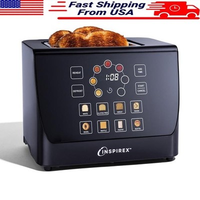 Two Slice Touchscreen Toaster Digital Countdown Timer Extra Wide Slots New