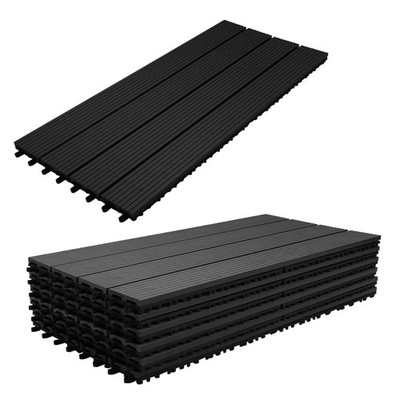 WPC Terrassenfliesen 30x60cm Kunststoff Fliese Balkon Terrasse Drainage setzen