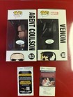 TOM HARDY SIGNED FUNKO POP VENOM CLARK GREGG SIGNED FUNKO POP AOS JSA MARVEL LOT — photo 4