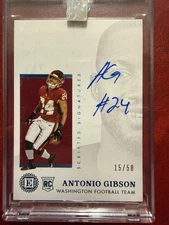 2020 Panini Encased - Scripted Signatures Antonio Gibson #SCS-AG Sapphire /50...