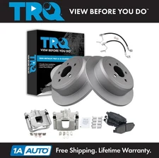 TRQ Rear Brake Pad & Rotor Kit Semi-Metallic Premium G-Coated For 08-12 Liberty