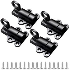 Hordion 4 Packs Self Closing Latch Spring Door Lock Black Bolt 4 Pack,