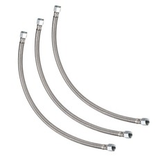 Air Compressor Exhaust Tube 3/8 NPT Dia. 22" l 3 Pcs, Stainless Steel Pipe Flat