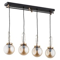 Pendelleuchte 4-Flammig Glas Schwarz Bernstein E14 L:83 Cm HäNgelampe KüChe
