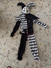 California Costumes "Evil Jester Clown" Kids Outfit w/Mask Sz Med 8-10 4-pc